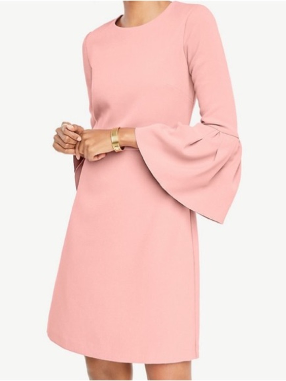 Ann Taylor Pink Bell-Sleeve Mini Dress